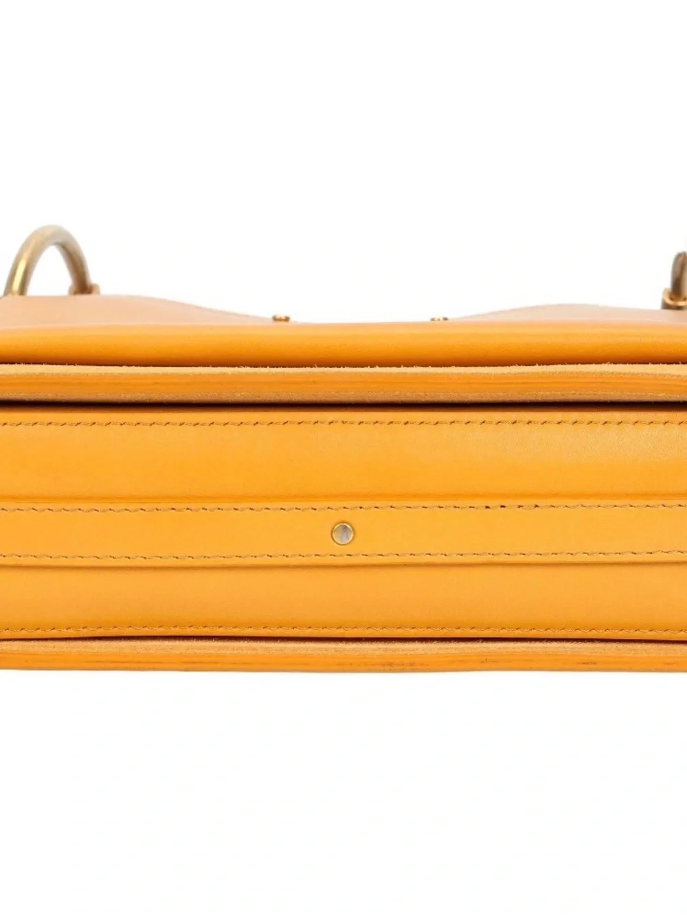 Chloe Orange Leather Crossbody with Gold Hardware